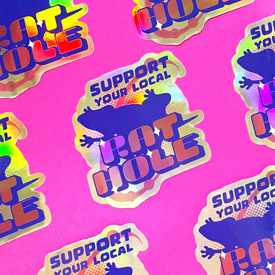 Holographic Vinyl Stickers - Rat Hole
