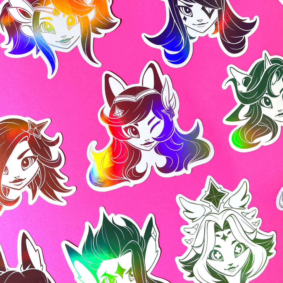 Holographic Vinyl Stickers - Star Guardians