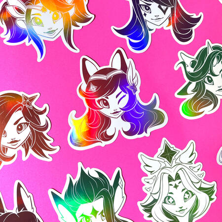 Holographic Vinyl Stickers - Star Guardians